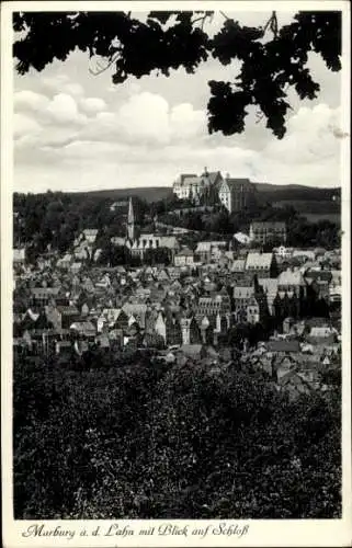 Ak Marburg an der Lahn, Panorama, Schloss