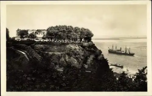 Ak Hamburg Altona Blankenese, Sagebiel's Fährhaus, Panorama, Schiff