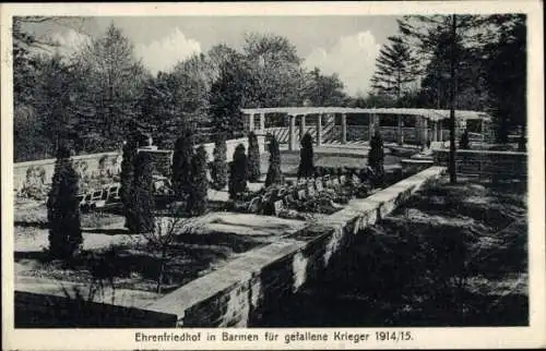 Ak Barmen Wuppertal, Ehrenfriedhof für gefallene Krieger 1914-15