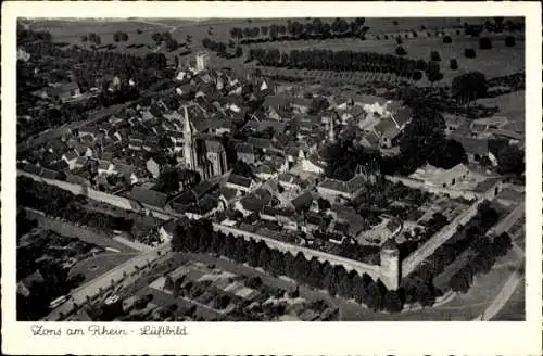 Ak Zons Dormagen Niederrhein, Fliegeraufnahme