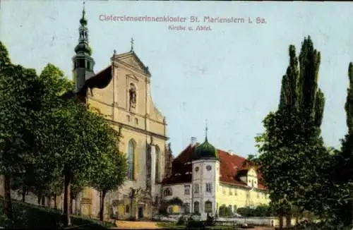 Ak Panschwitz Kuckau Oberlausitz, Kloster St. Marienstern, Kirche und Abtei