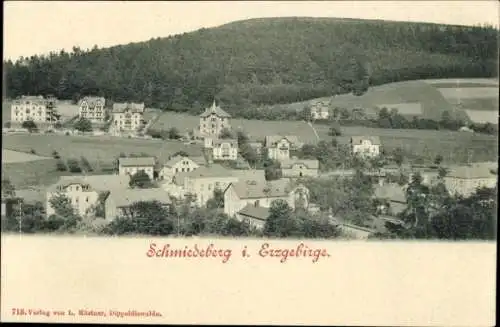 Ak Schmiedeberg Dippoldiswalde im Erzgebirge, Teilansicht