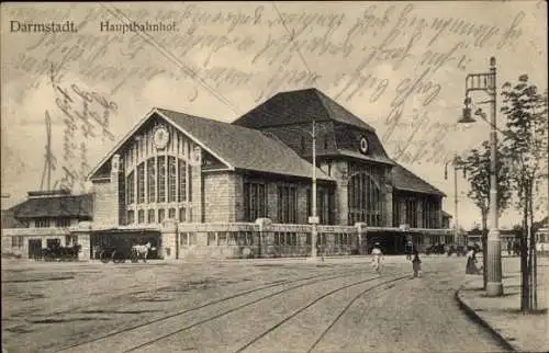 Ak Darmstadt in Hessen, Hauptbahnhof