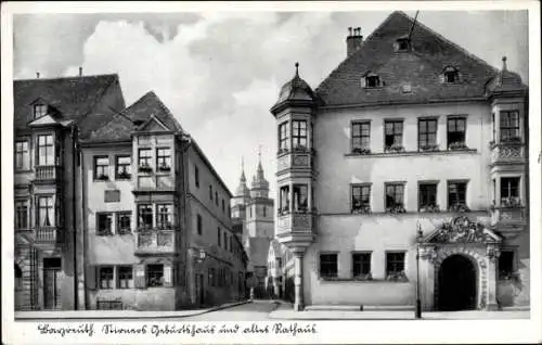 Ak Bayreuth in Oberfranken, Teilansicht, altes Rathaus