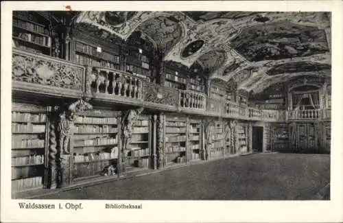 Ak Waldsassen in der Oberpfalz, Bibliotheksaal