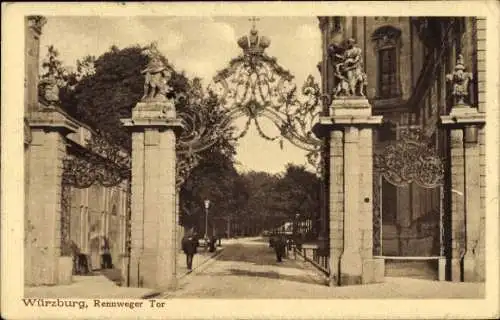 Ak Würzburg am Main Unterfranken, Rennweger Tor