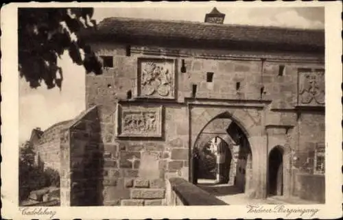 Ak Cadolzburg in Mittelfranken, Vorderer Burgeingang