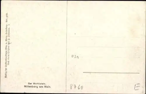 Künstler Ak Miltenberg am Main Unterfranken, Marktplatz