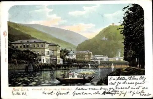 Ak Bad Ems an der Lahn, Kursaal, Kurgarten, Bäderley