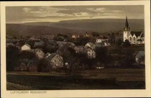 Ak Rengsdorf in Rheinland Pfalz, Kirche, Blick auf Ortschaft und Umgebung