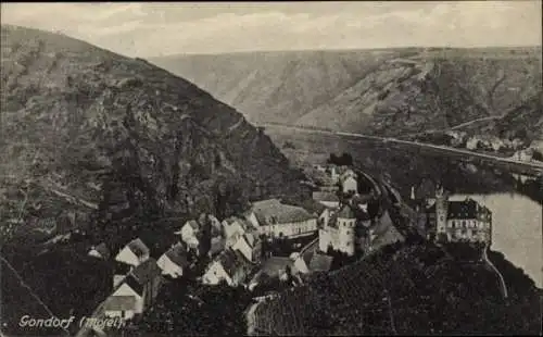 Ak Gondorf an der Mosel, Blick auf den Ort, Burg