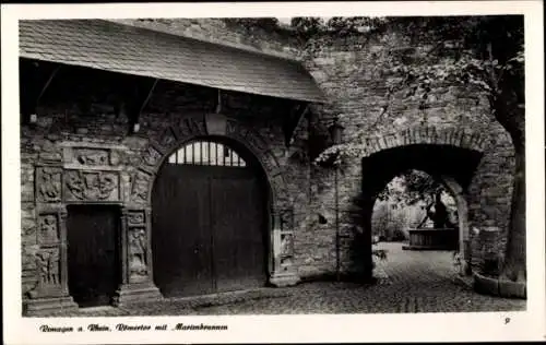 Ak Remagen am Rhein, Römertor, Marienbrunnen