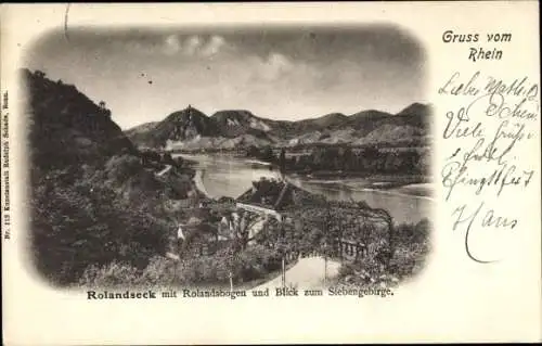 Ak Rolandseck Remagen am Rhein, Rolandsbogen, Panorama, Siebengebirge