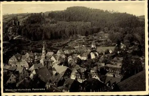 Ak Monschau in der Eifel, Panoramaansicht der Stadt