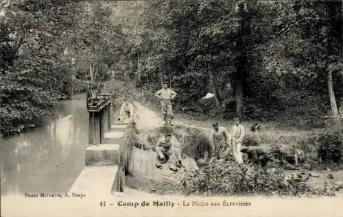 Ak Mailly le Camp Aube, Camp de Mailly, Peche aux Ecrevisses