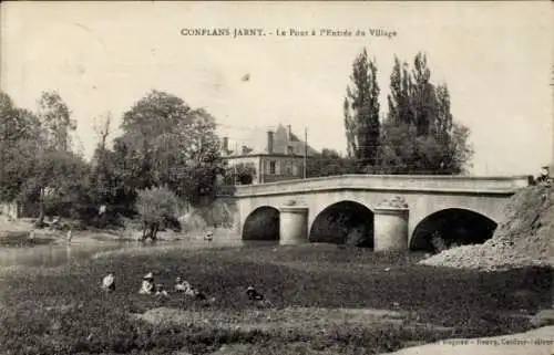 Ak Conflans Jarny Meurthe et Moselle, Pont, Entree du Village