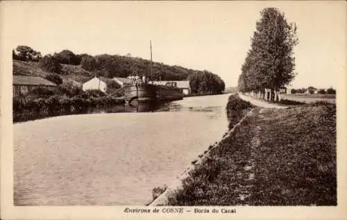 Ak Cosne Nièvre, Bords du Canal