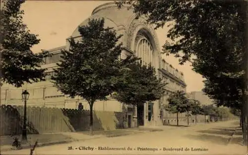 Ak Clichy Hauts de Seine, Etablissement du Printemps, Boulevard de Lorraine