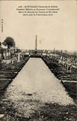 Ak Morvillars Territoire de Belfort, Cimetiere Militaire, Monument Commemoratif