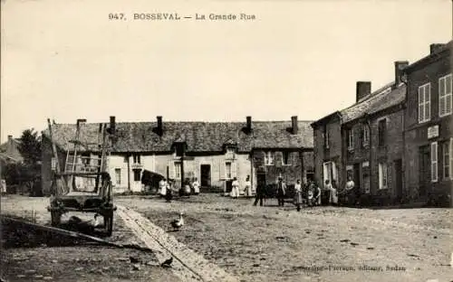 Ak Bosseval und Briancourt Ardennen, La Grande Rue