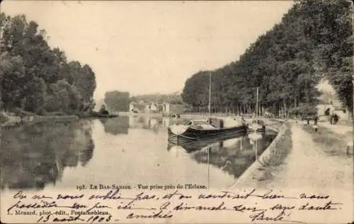 Ak Bas Samois Seine et Marne, bei der Schleuse