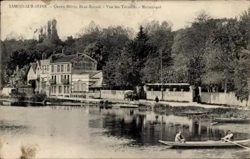 Ak Samois sur Seine Seine et Marne, Grand Hôtel Beau Rivage