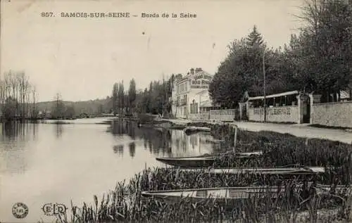 Ak Samois Seine et Marne, Ufer der Seine