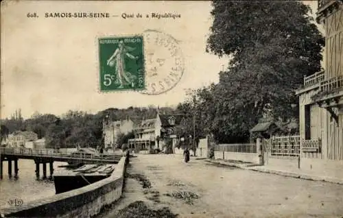 Ak Bas Samois Seine et Marne, Quai de la République