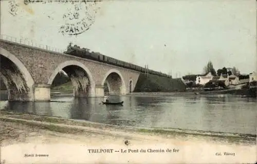 Ak Trilport Seine et Marne, Pont du Chemin de fer