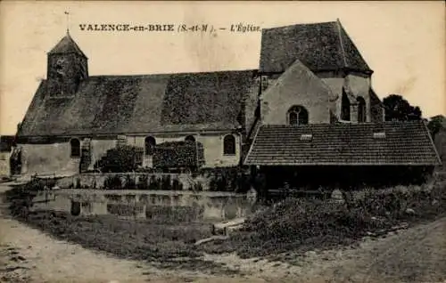 Ak Valence in Brie Seine et Marne, Kirche