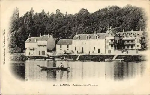 Ak Samois sur Seine Seine et Marne, Restaurant des Plateries