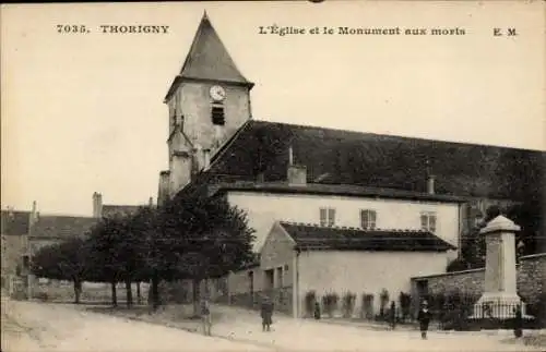 Ak Thorigny sur Marne Seine et Marne, Kirche und Kriegsdenkmal