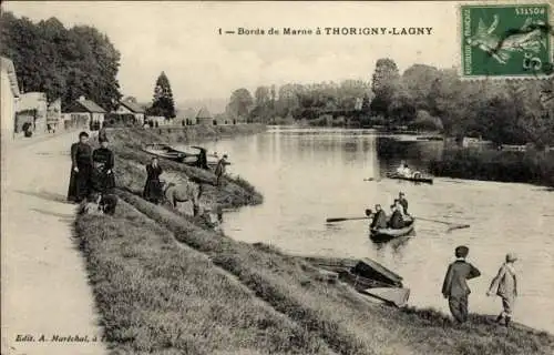 Ak Thorigny sur Marne Seine et Marne, Bords de Marne