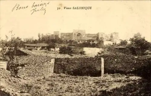 Ak Thessaloniki Saloniki Griechenland, Blick auf die Stadt