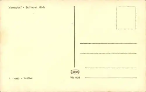 Ak Varnsdorf Warnsdorf Region Aussig, Stalinova třida, Straßenpartie