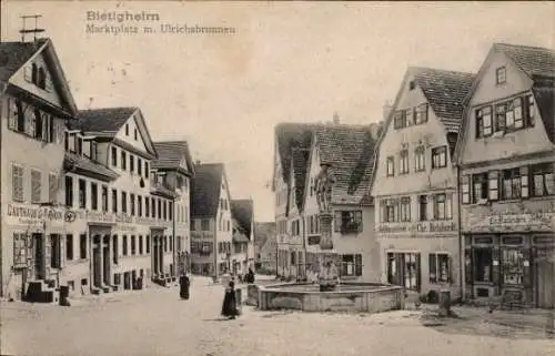 Ak Bietigheim in Württemberg, Marktplatz mit Ulrichsbrunnen