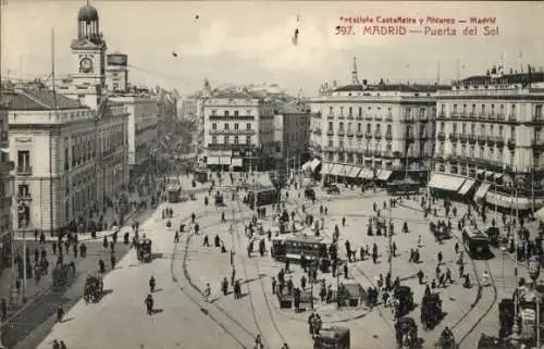 Ak Madrid, Spanien, Puerta del Sol