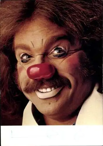 Ak Schauspieler Bernhard Paul, Portrait als Clown im Zirkus Roncalli, Autogramm