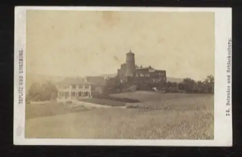 CdV Foto Teplice Teplitz Schönau Region Aussig,   Belvedere und Schlackenburg