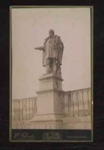 CdV Foto Johanngeorgenstadt im Erzgebirge Sachsen, Denkmal Johann Georg I.