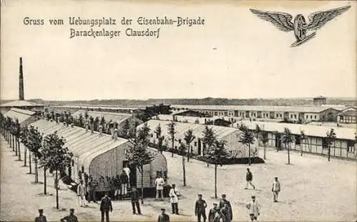 Ak Klausdorf am Mellensee Brandenburg, Übungsplatz der Eisenbahnbrigade, Barackenlager