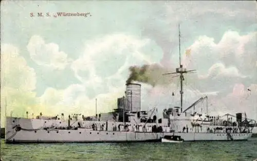 Ak Deutsches Kriegsschiff, SMS Württemberg, Panzerschiff