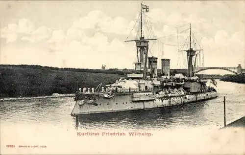 Ak Deutsches Kriegsschiff, SMS Kurfürst Friedrich Wilhelm, Kaiserliche Marine