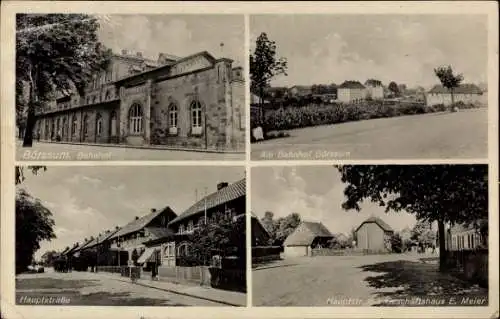 Ak Börßum Börssum am Harz, Hauptstraße, Bahnhof, Geschäftshaus