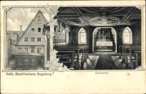 Ak Augsburg in Schwaben, Katholisches Gesellenhaus, Hauskapelle