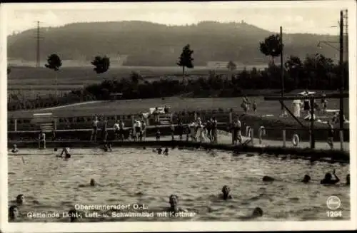 Ak Obercunnersdorf Kottmar in der Oberlausitz, Schwimmbad