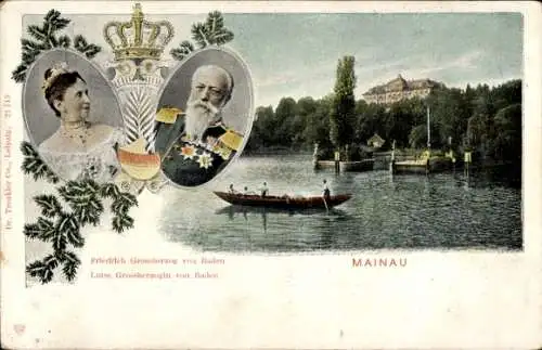 Ak Insel Mainau im Bodensee, Friedrich Großherzog und Luise Großherzogin von Baden, Schloss