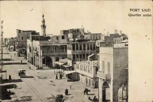 Ak Port Said Ägypten, arabisches Viertel