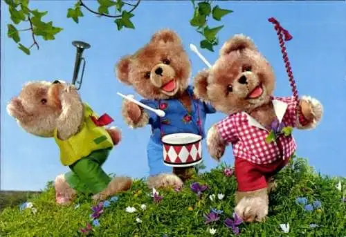 Ak Teddybären, musizierende Teddys