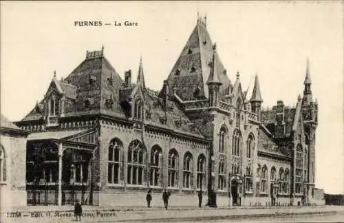 Ak Furnes Furnes Westflandern, La Gare